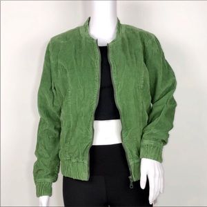 4 Funky Flavours Green 100% Cotton Corduroy ZIP Up Jacket with Side Pockets SzS